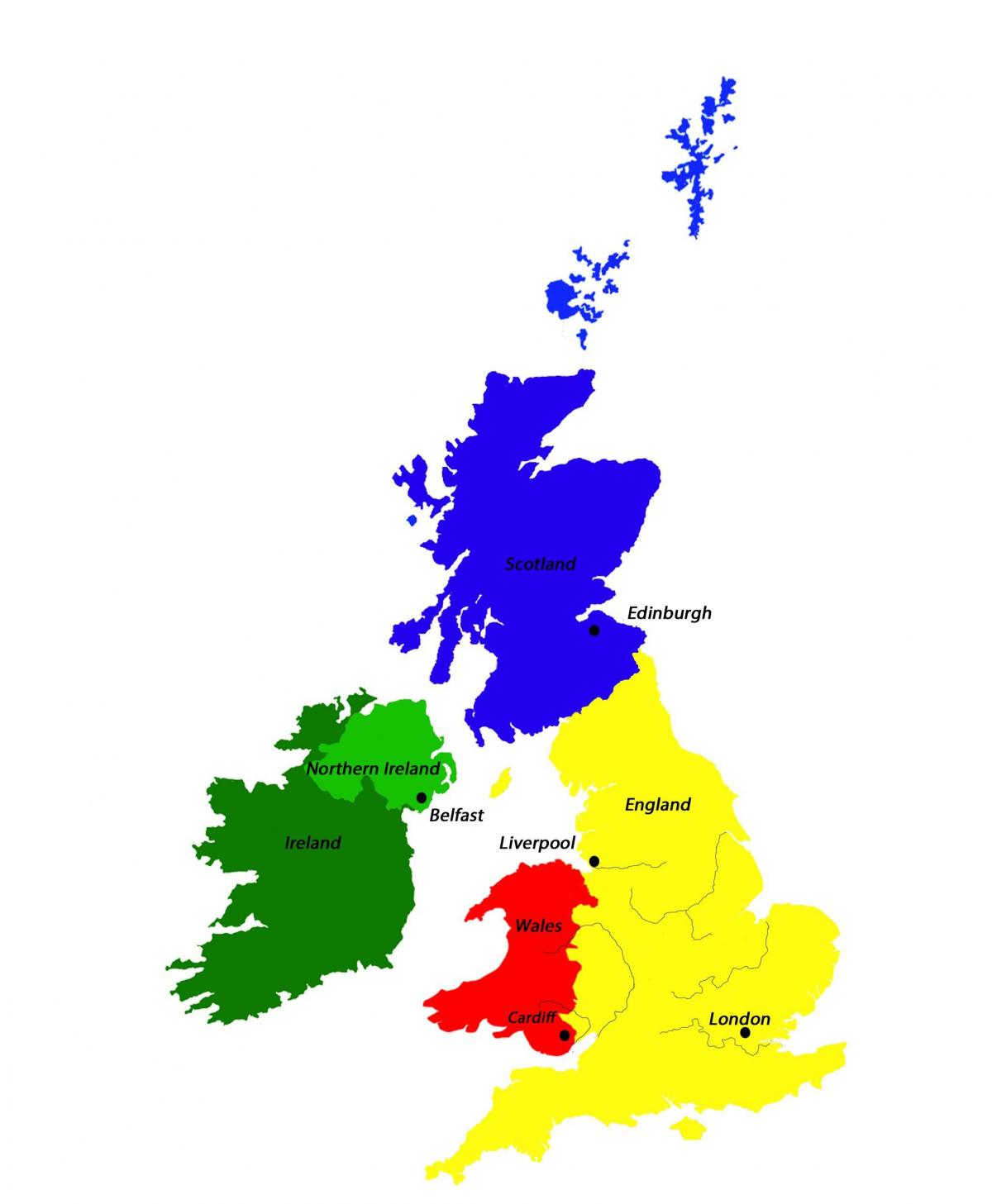 Carte de la capitale du Royaume-Uni (UK)