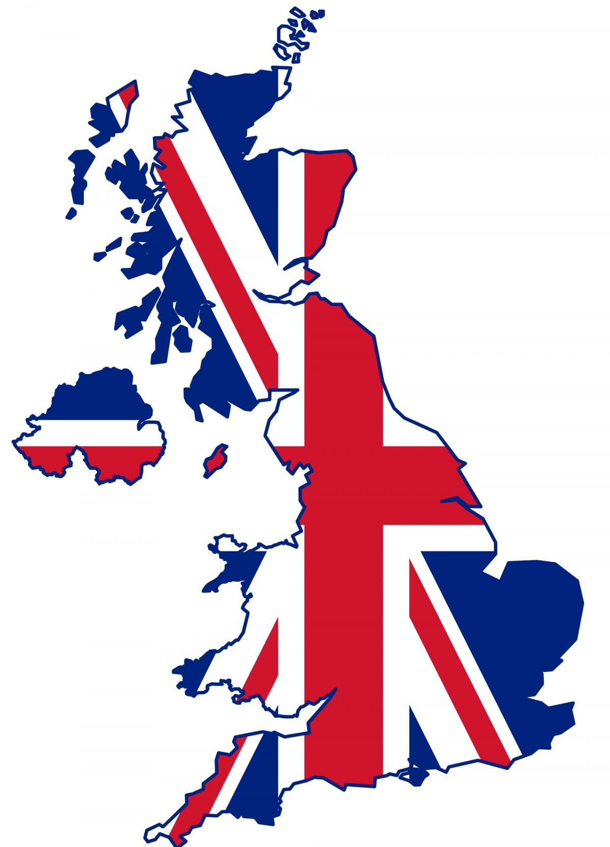 Carte du drapeau du Royaume-Uni (UK)